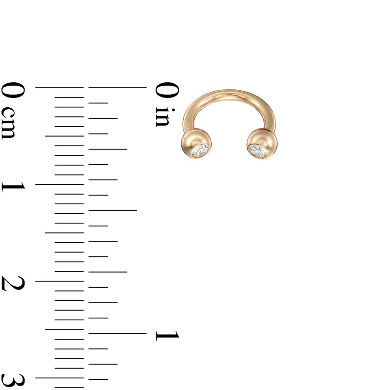 016 Gauge Cubic Zirconia 8mm Horseshoe in 10K Gold - 5/16"