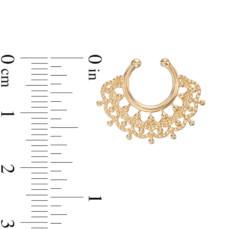 016 Gauge 8mm Textured Scallop Fan Vintage-Style Nose Ring in 14K Gold ...