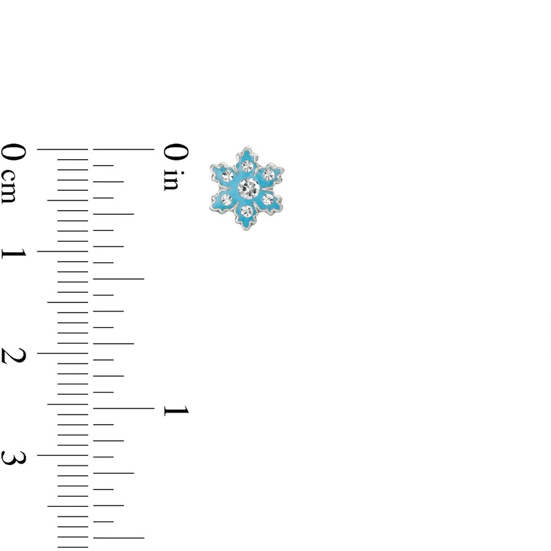 Main Image 3 of Child's Crystal with Multi-Color Enamel Reindeer, Snowflake and Snowman Stud Earrings Set in Sterling Silver