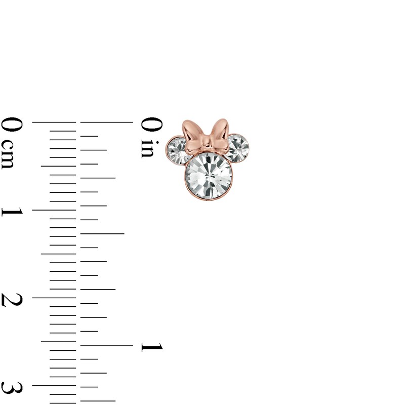 Main Image 2 of Child's Crystal ©Disney Minnie Mouse Stud Earrings in 14K Rose Gold Over Silver