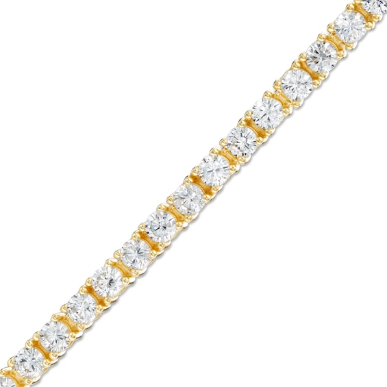 3mm Cubic Zirconia Tennis Bracelet in 18K Gold Over Silver - 7.25"