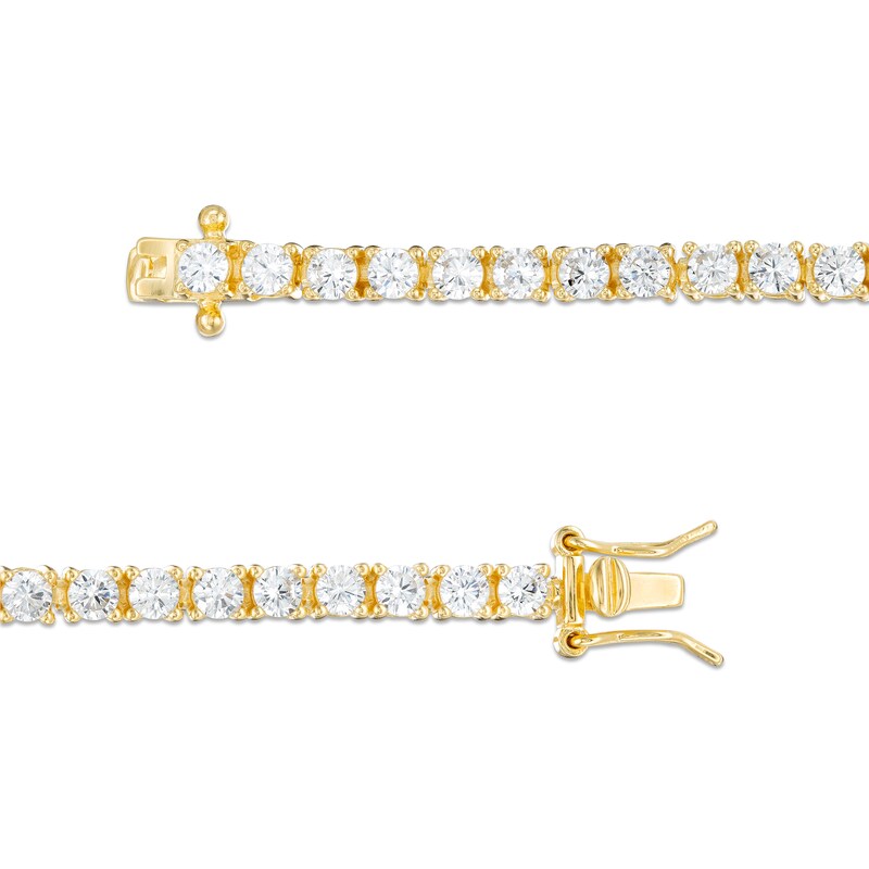 Main Image 2 of 3mm Cubic Zirconia Tennis Bracelet in 18K Gold Over Silver - 7.25&quot;