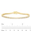 Thumbnail Image 3 of 3mm Cubic Zirconia Tennis Bracelet in 18K Gold Over Silver - 7.25&quot;