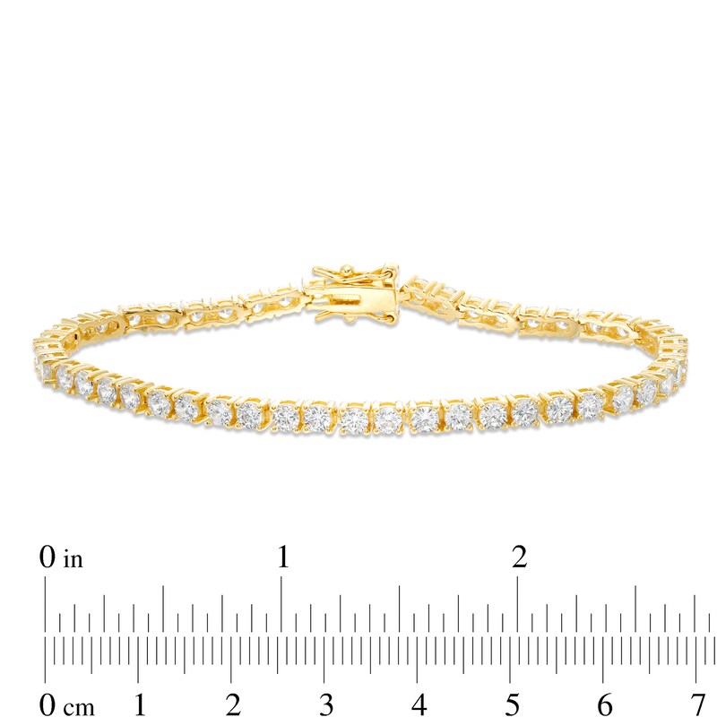 Main Image 3 of 3mm Cubic Zirconia Tennis Bracelet in 18K Gold Over Silver - 7.25&quot;