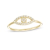 Cubic Zirconia Evil Eye Outline Ring in Sterling Silver with 18K Gold Plate