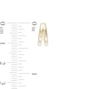 Thumbnail Image 1 of 11.87mm Split Row Huggie Hoop Earrings in 18K Gold Over Silver