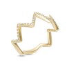 Cubic Zirconia Zig-Zag Ring in Sterling Silver with 18K Gold Plate