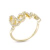 Thumbnail Image 1 of Cubic Zirconia Cursive "love" Ring in Sterling Silver with 18K Gold Plate