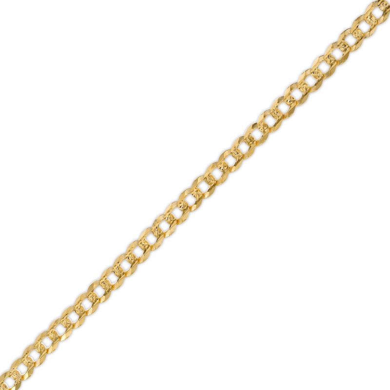 Main Image 1 of 100 Gauge Diamond-Cut Pavé Curb Chain Bracelet in 10K Solid Gold - 7.5"