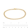 Thumbnail Image 3 of 100 Gauge Diamond-Cut Pavé Curb Chain Bracelet in 10K Solid Gold - 7.5"