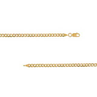 10K Solid Gold Diamond-Cut Pavé Curb Chain - 20"