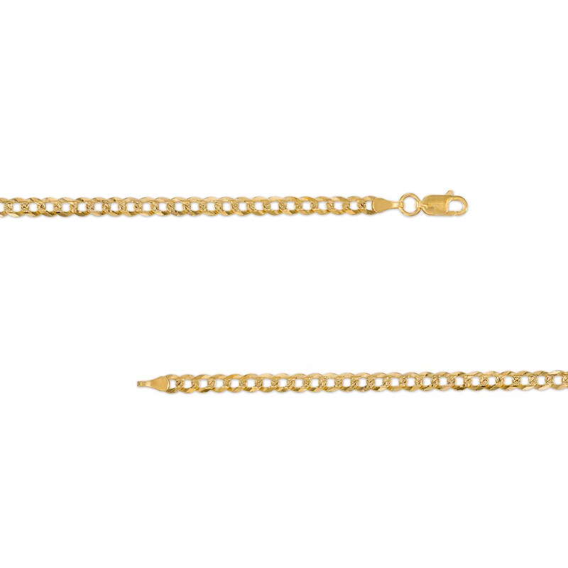 Main Image 2 of 10K Solid Gold Diamond-Cut Pavé Curb Chain - 20"