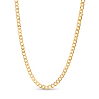 10K Solid Gold Diamond-Cut Curb Chain - 22"