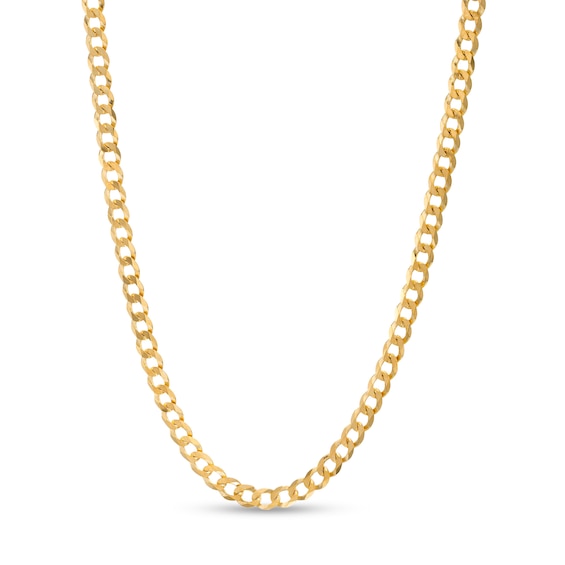 10K Solid Gold Diamond-Cut Curb Chain - 22"