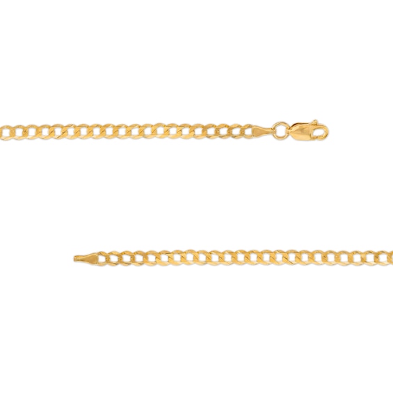 10K Solid Gold Diamond-Cut Curb Chain - 22"
