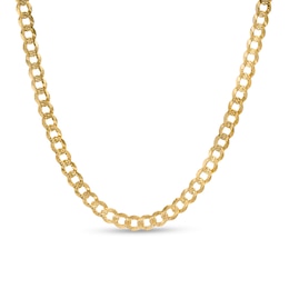 120 Gauge Diamond-Cut Pavé Curb Chain Necklace in 10K Solid Gold - 22&quot;