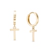 Thumbnail Image 0 of 8.0mm Uppercase "T" Initial Drop Earrings in 10K Gold Casting Solid