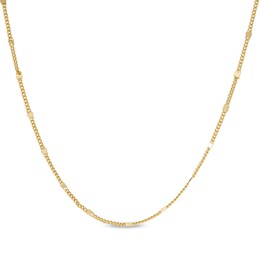 016 Gauge Solid Mini Disc Station Rolo Chain Necklace in Brass with Gold Flash - 26&quot;