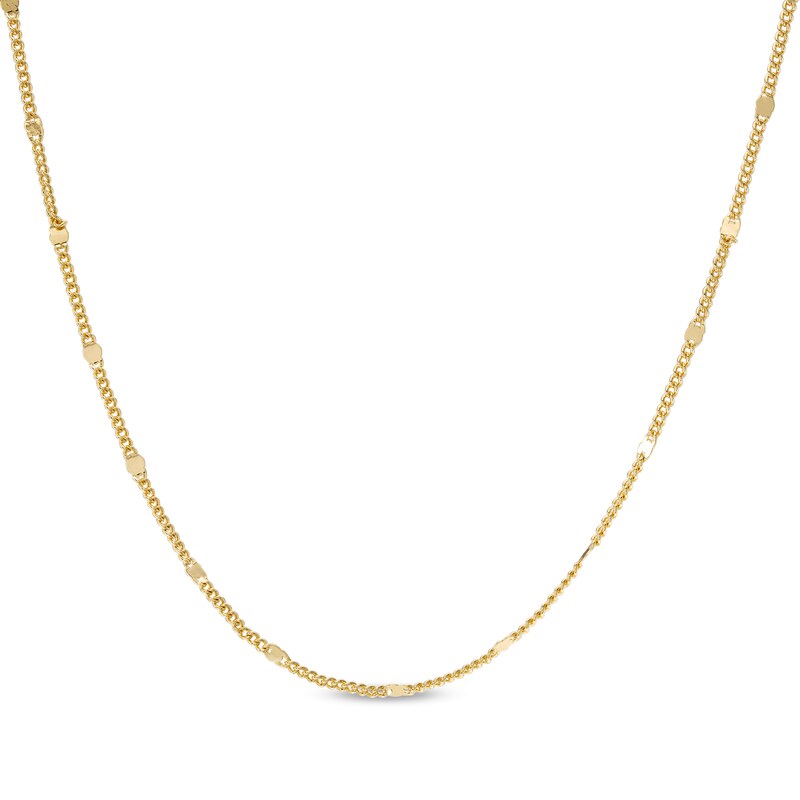 016 Gauge Solid Mini Disc Station Rolo Chain Necklace in Brass with Gold Flash - 26"