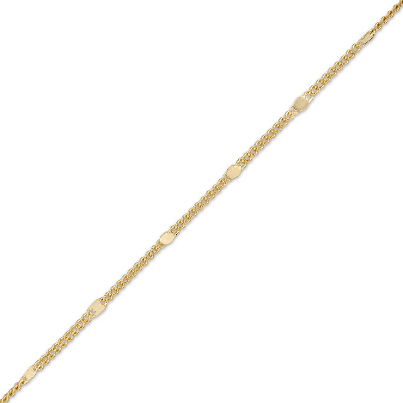 016 Gauge Solid Mini Disc Station Rolo Chain Necklace in Brass with Gold Flash - 26"