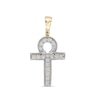 Thumbnail Image 0 of 1/5 CT. T.W. Composite Diamond Ankh Necklace Charm in Sterling Silver with 14K Gold Plate