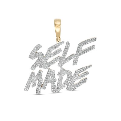1/6 CT. T.W. Diamond "SELF MADE" Necklace Charm in Sterling Silver with 14K Gold Plate