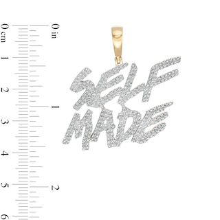 1/6 CT. T.W. Diamond "SELF MADE" Necklace Charm in Sterling Silver with 14K Gold Plate