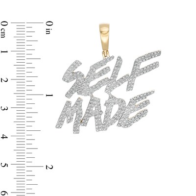 1/6 CT. T.W. Diamond "SELF MADE" Necklace Charm in Sterling Silver with 14K Gold Plate