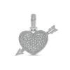 Thumbnail Image 0 of 1/6 CT. T.W. Diamond Heart Arrow Necklace Charm in Sterling Silver