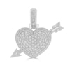 Thumbnail Image 0 of 1/6 CT. T.W. Diamond Heart Arrow Necklace Charm in Sterling Silver