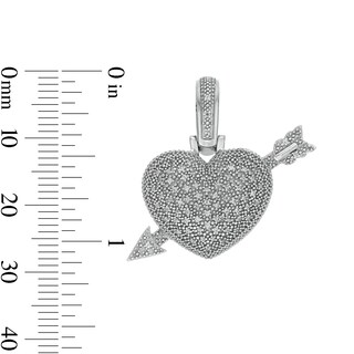 1/6 CT. T.W. Diamond Heart Arrow Necklace Charm in Sterling Silver