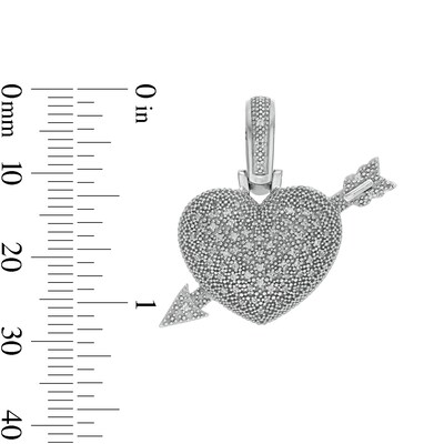 1/6 CT. T.W. Diamond Heart Arrow Necklace Charm in Sterling Silver