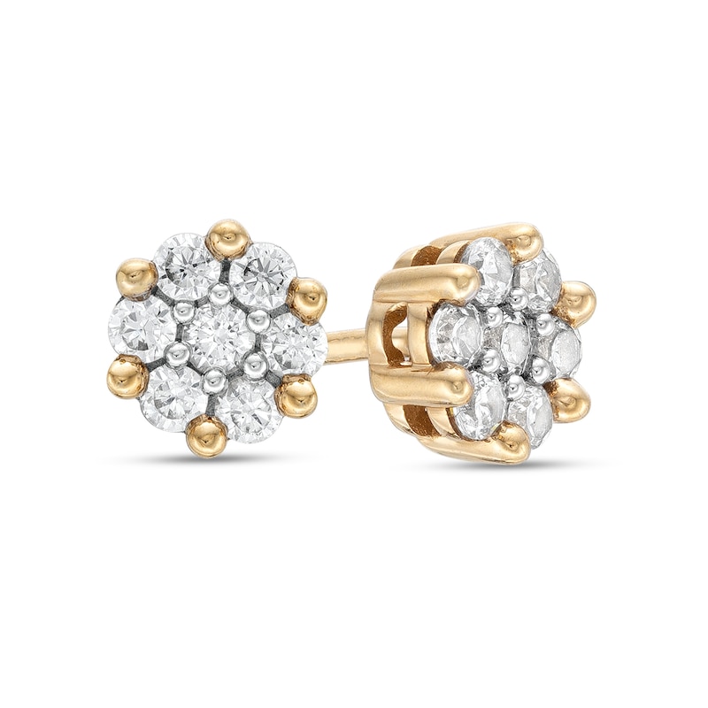 1/4 CT. T.W. Composite Diamond Flower Stud Earrings in 10K Gold