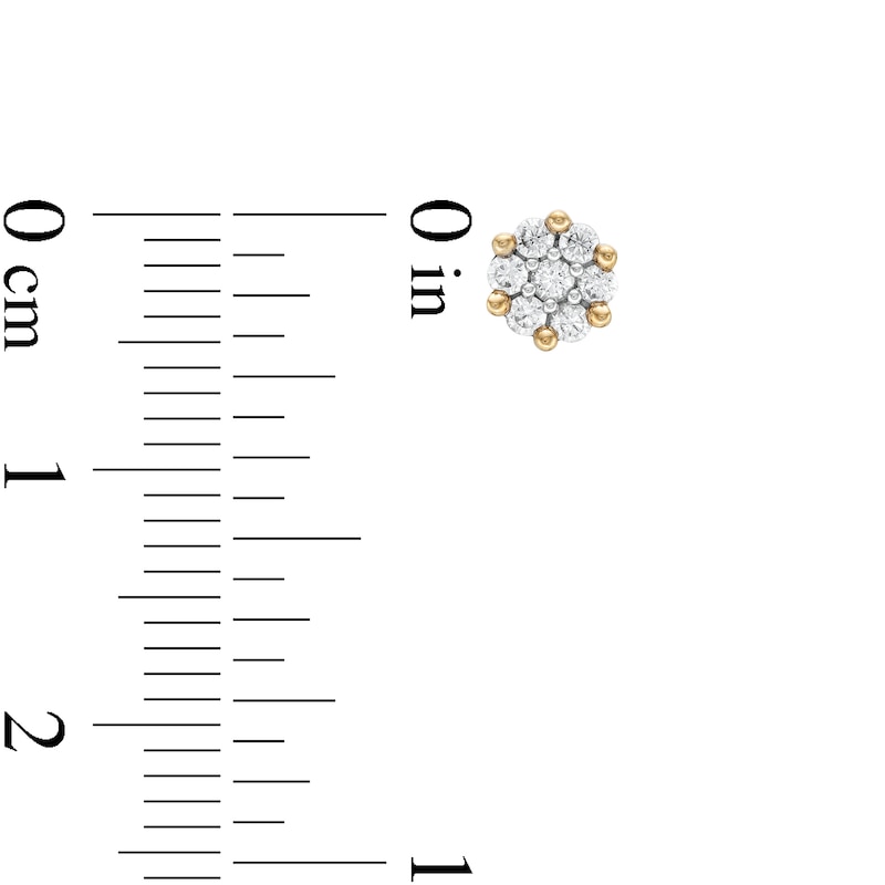 1/4 CT. T.W. Composite Diamond Flower Stud Earrings in 10K Gold