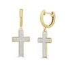 Thumbnail Image 1 of 1/6 CT. T.W. Diamond Cross Drop Earrings in 10K Gold