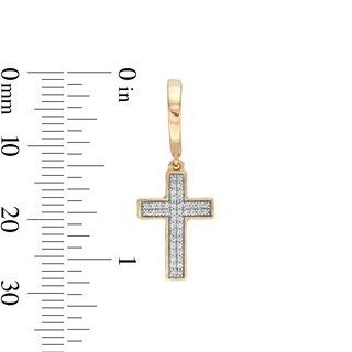 1/6 CT. T.W. Diamond Cross Drop Earrings in 10K Gold