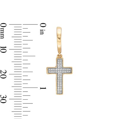 1/6 CT. T.W. Diamond Cross Drop Earrings in 10K Gold
