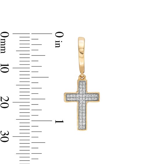 1/6 CT. T.W. Diamond Cross Drop Earrings in 10K Gold