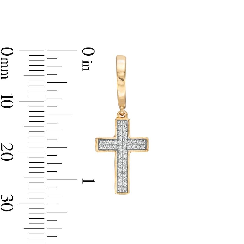 Main Image 2 of 1/6 CT. T.W. Diamond Cross Drop Earrings in 10K Gold