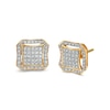 Thumbnail Image 1 of 1/3 CT. T.W. Square Composite Diamond Octagonal Concave Frame Stud Earrings in 10K Gold