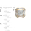 Thumbnail Image 2 of 1/3 CT. T.W. Square Composite Diamond Octagonal Concave Frame Stud Earrings in 10K Gold