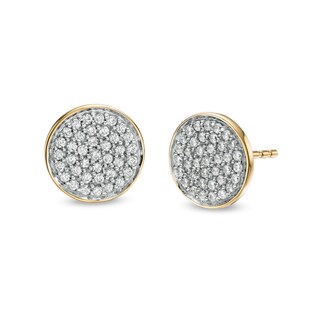 1/4 CT. T.W. Composite Diamond Disc Stud Earrings in 10K Gold