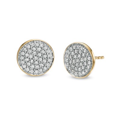 1/4 CT. T.W. Composite Diamond Disc Stud Earrings in 10K Gold