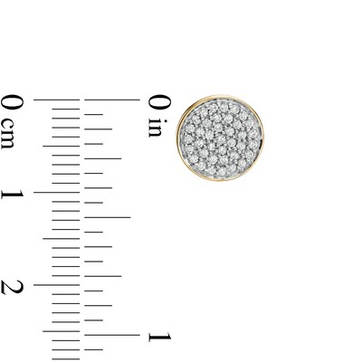 1/4 CT. T.W. Composite Diamond Disc Stud Earrings in 10K Gold