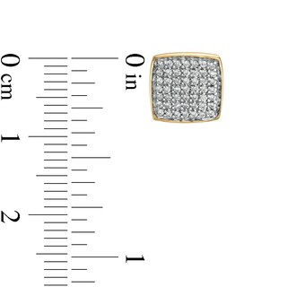1/4 CT. T.W. Cushion Composite Diamond Stud Earrings in 10K Gold