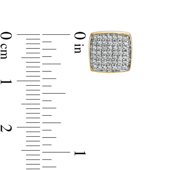 1/4 CT. T.W. Cushion Composite Diamond Stud Earrings in 10K Gold