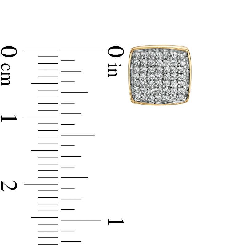 Main Image 2 of 1/4 CT. T.W. Cushion Composite Diamond Stud Earrings in 10K Gold