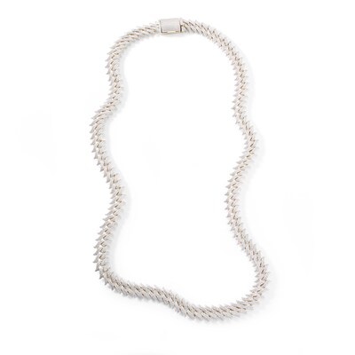 1 CT. T.W. Composite Diamond Spiked Necklace in Sterling Silver with 14K Gold Plate – 22"