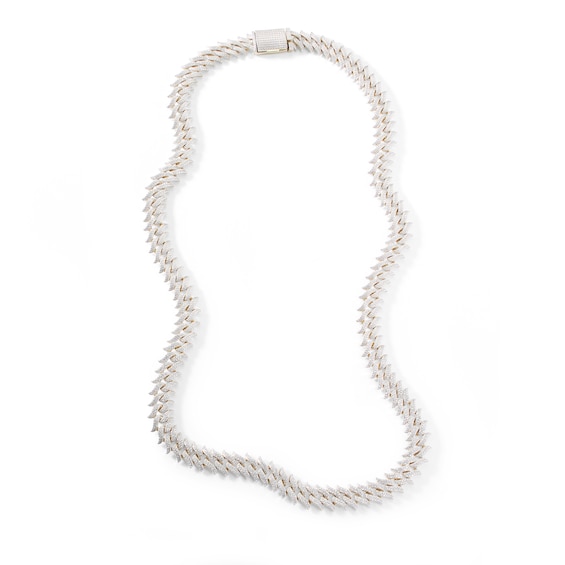 1 CT. T.W. Composite Diamond Spiked Necklace in Sterling Silver with 14K Gold Plate – 22"