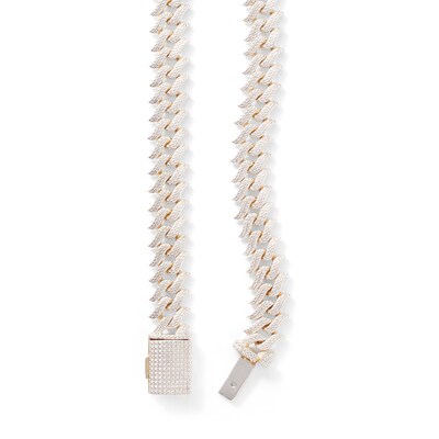 1 CT. T.W. Composite Diamond Spiked Necklace in Sterling Silver with 14K Gold Plate – 22"